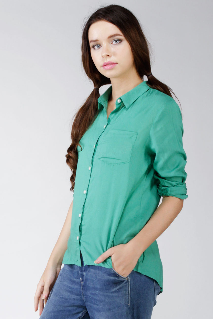 Kemeja Lengan Panjang Calla Green