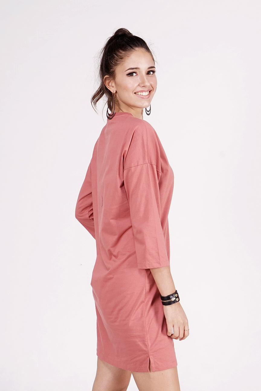 Dress Lengan Panjang Vilnius Dark Pink