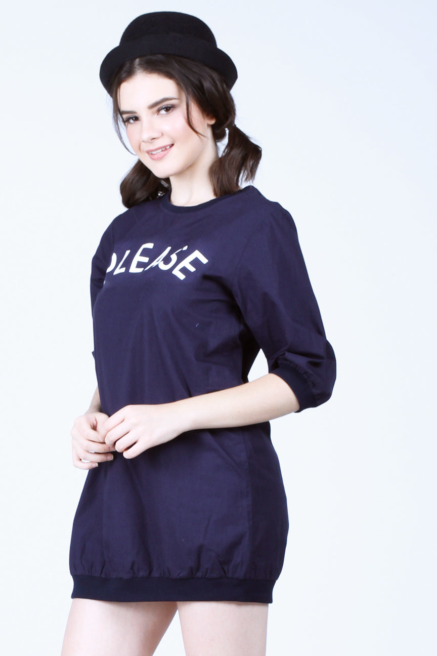 Kemeja Lengan Panjang Frox Navy