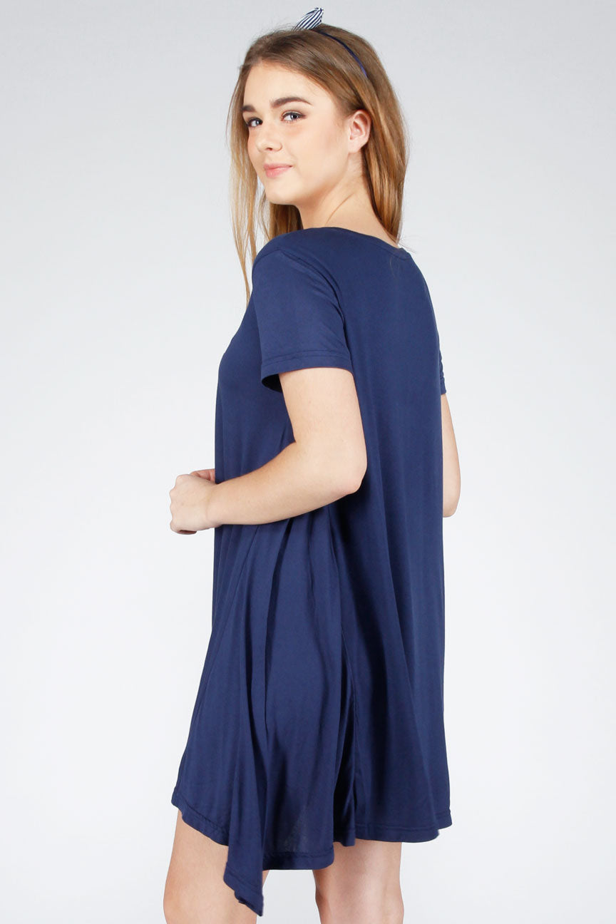 Dress Lengan Pendek Gavre Navy