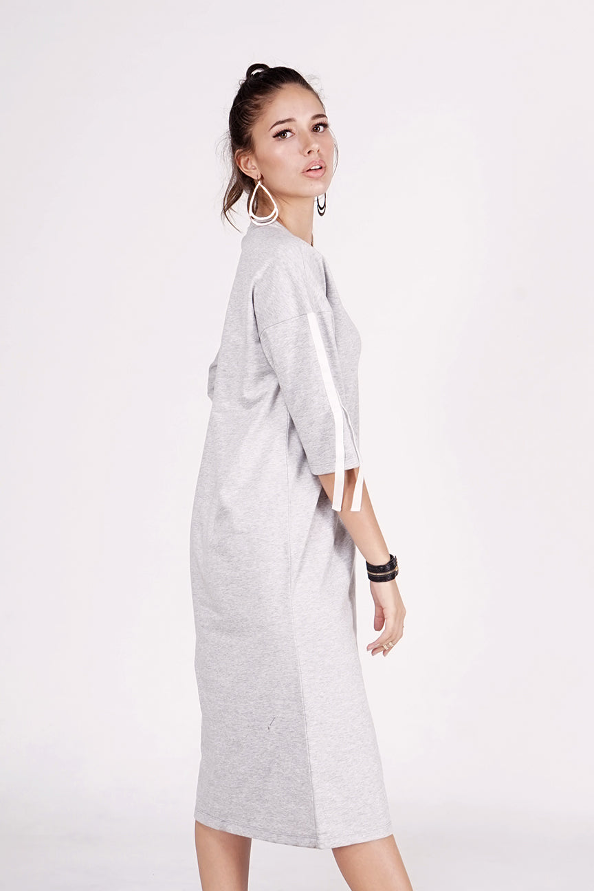 Dress Lengan Panjang Vella Grey