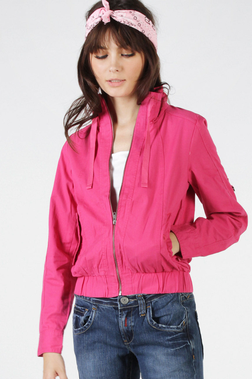 Jaket String Neck Dark Pink