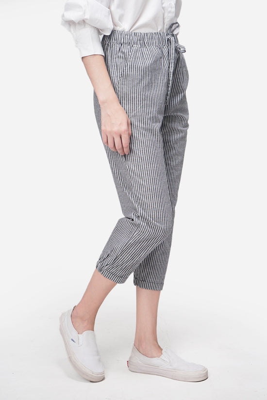 Celana Panjang Tare Stripe Black Offwhite