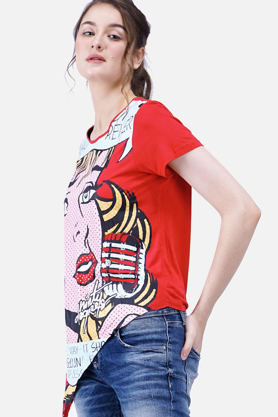 Load image into Gallery viewer, T-Shirt Lengan Pendek Kamikaze Red Pop Art
