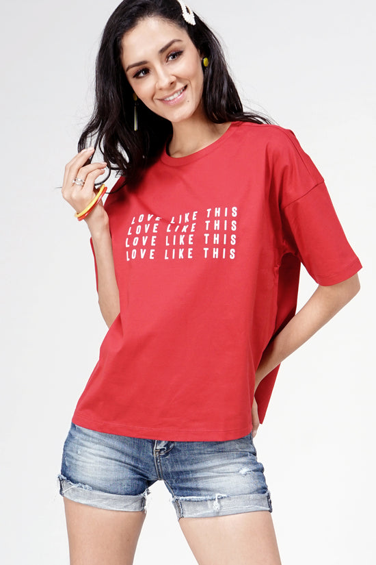 Load image into Gallery viewer, T-Shirt Lengan Pendek Red Tash Red
