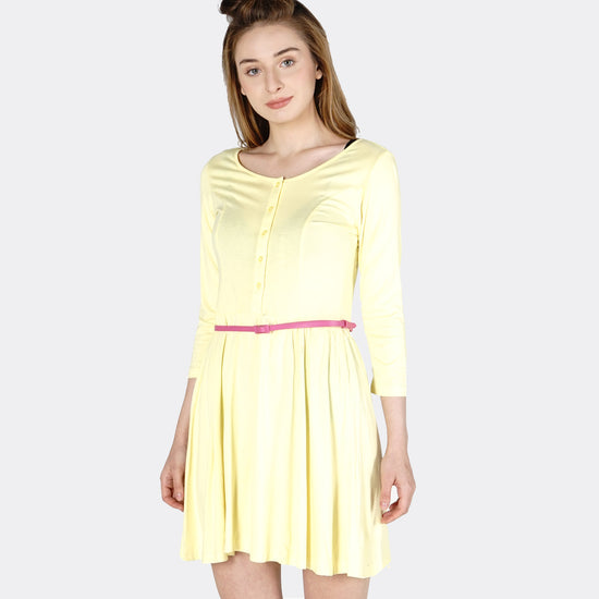 Dress Lengan Panjang Queen Body Yellow