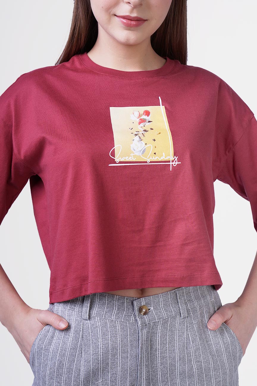 T-Shirt Lengan Pendek Moneto Mineral Red