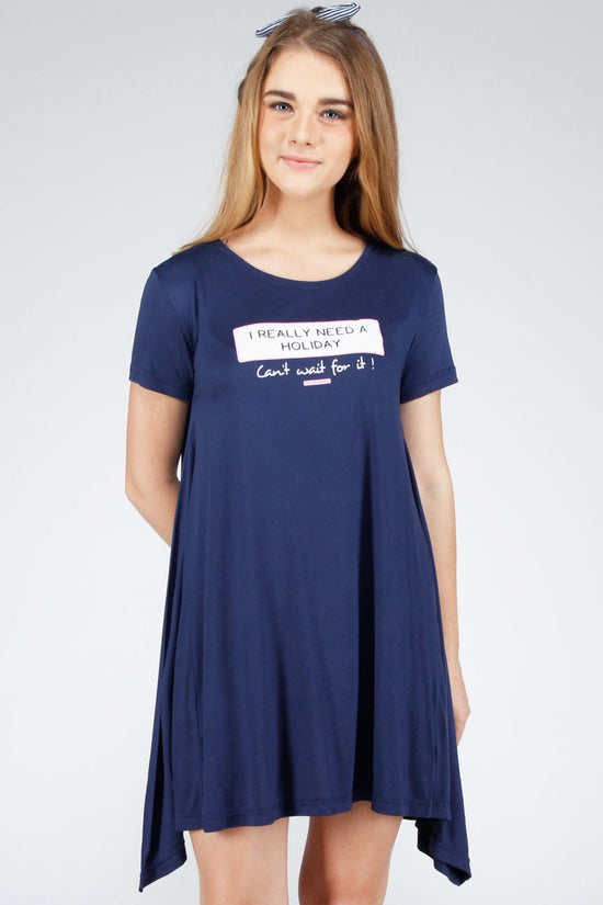 Dress Lengan Pendek Gavre Navy